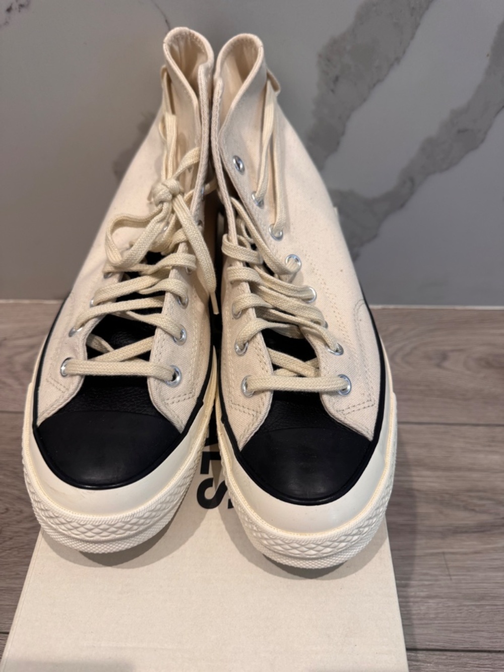 Fear of God ESSENTIALS x Converse Chuck 70 Natural Ivory High Tops